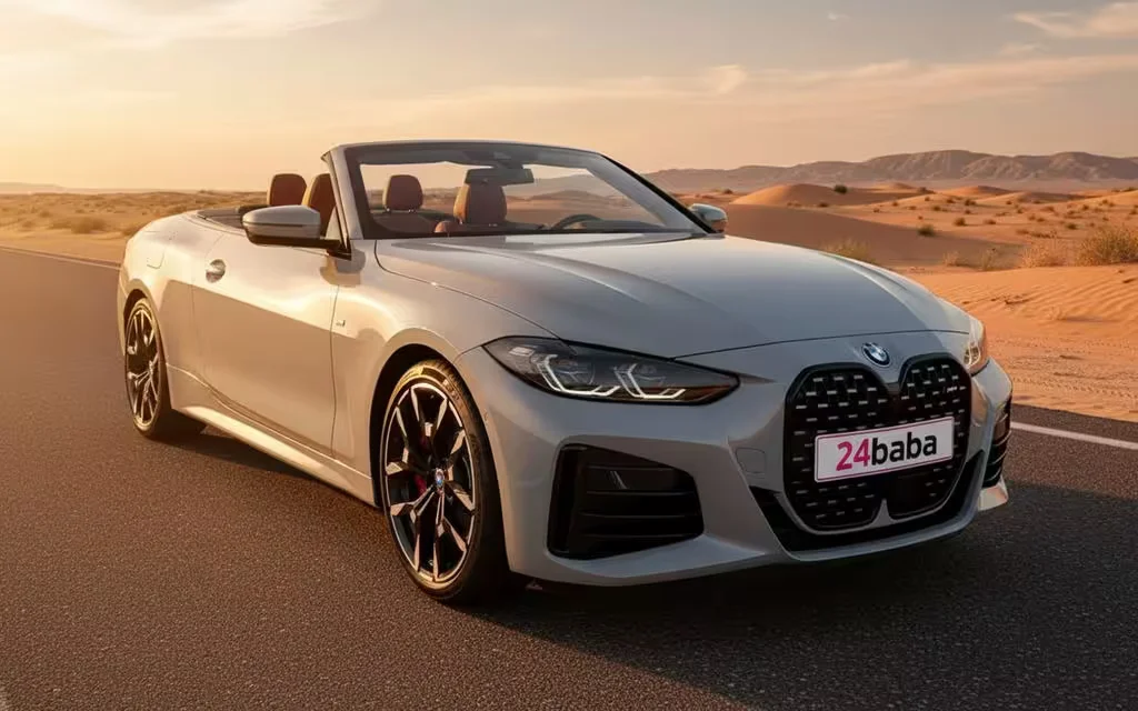 Bmw 430 2025 Grey front view with headlights – rental in Dubai