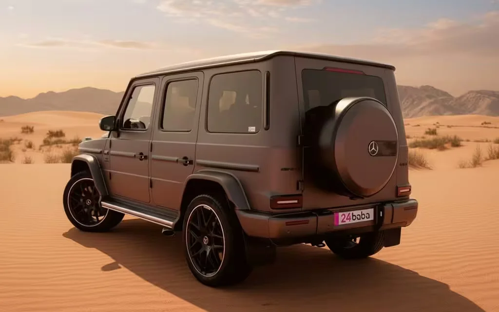 Mercedes G63 2023 Brown rear view showing taillights – rental in Dubai