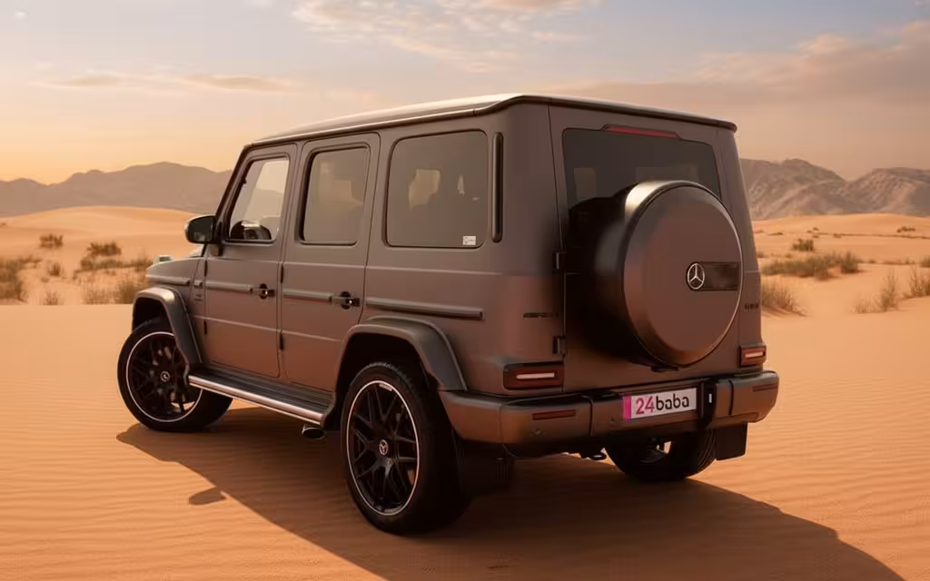 Mercedes G63 2023 Brown rear view showing taillights – rental in Dubai