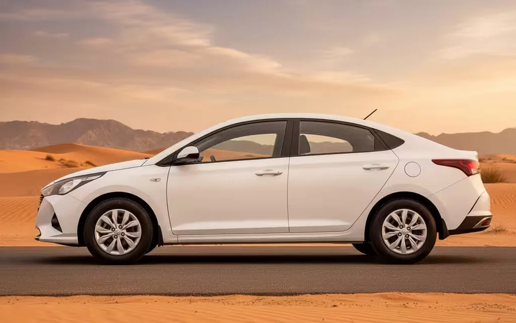 Hyundai Accent 2023 White side profile