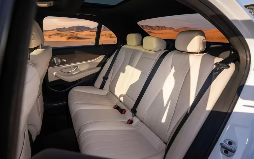 Mercedes E350 2023 leather seats and cabin – rental in Dubai