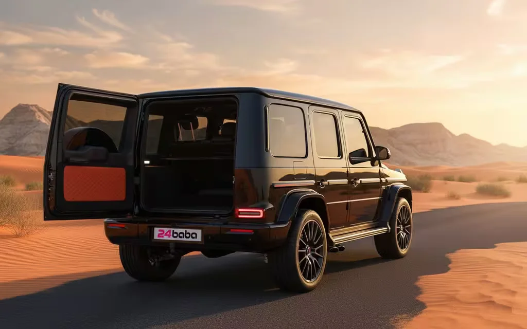 Mercedes G63 2025 Black rear view showing taillights