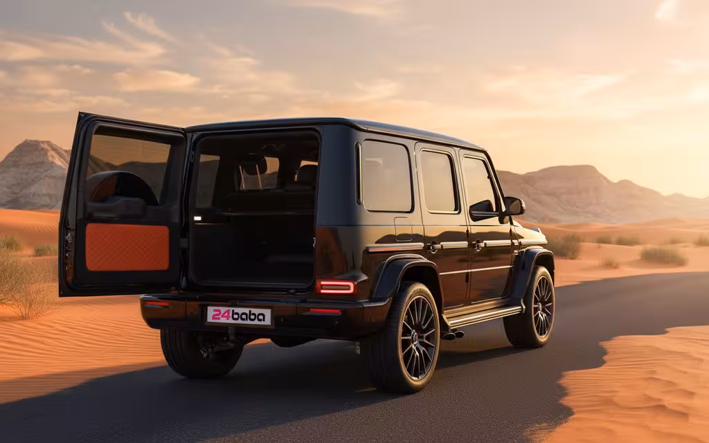 Mercedes G63 2025 Black rear view showing taillights