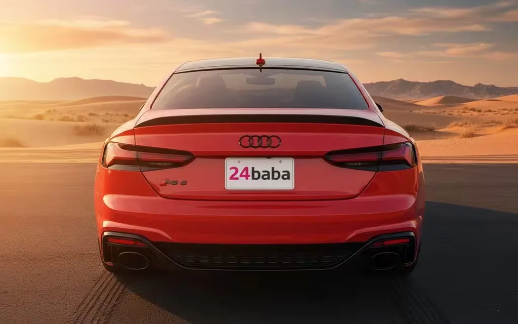 Audi Rs5 2021 Red rear view showing taillights – rental in Dubai