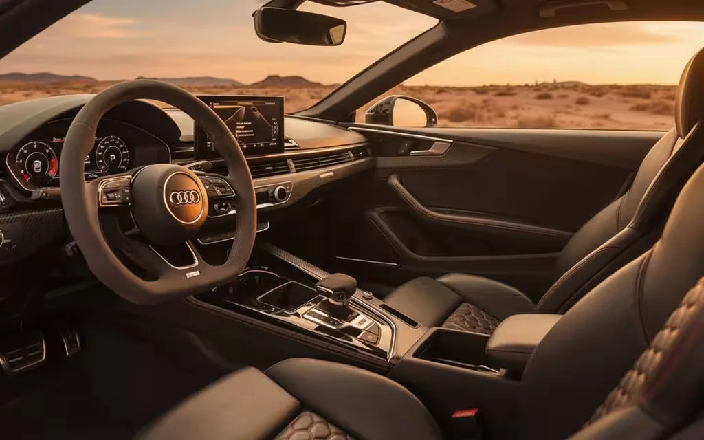 Audi Rs5 2021 interior view showing trim – rental in Dubai