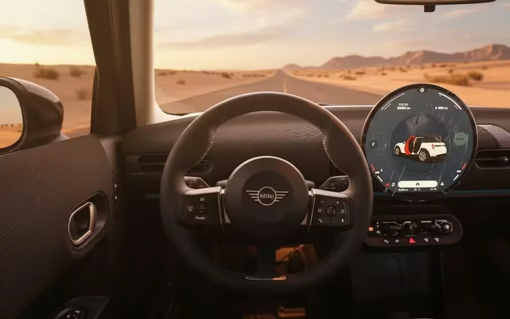 Mini Cooper 2025 interior view showing trim – rental in Dubai