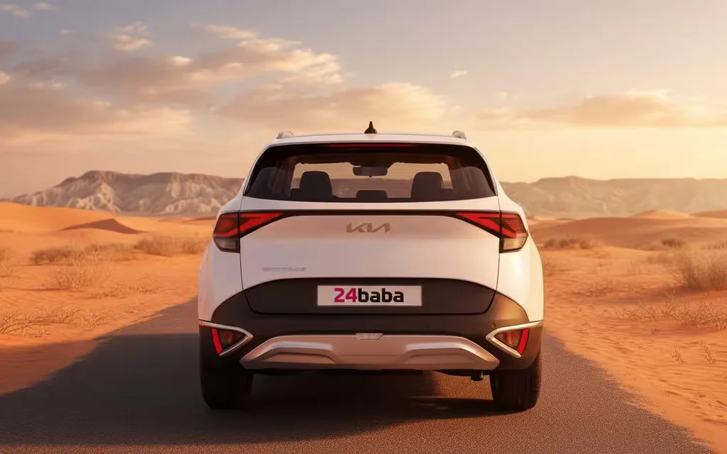 Kia Sportage 2023 White rear view showing taillights