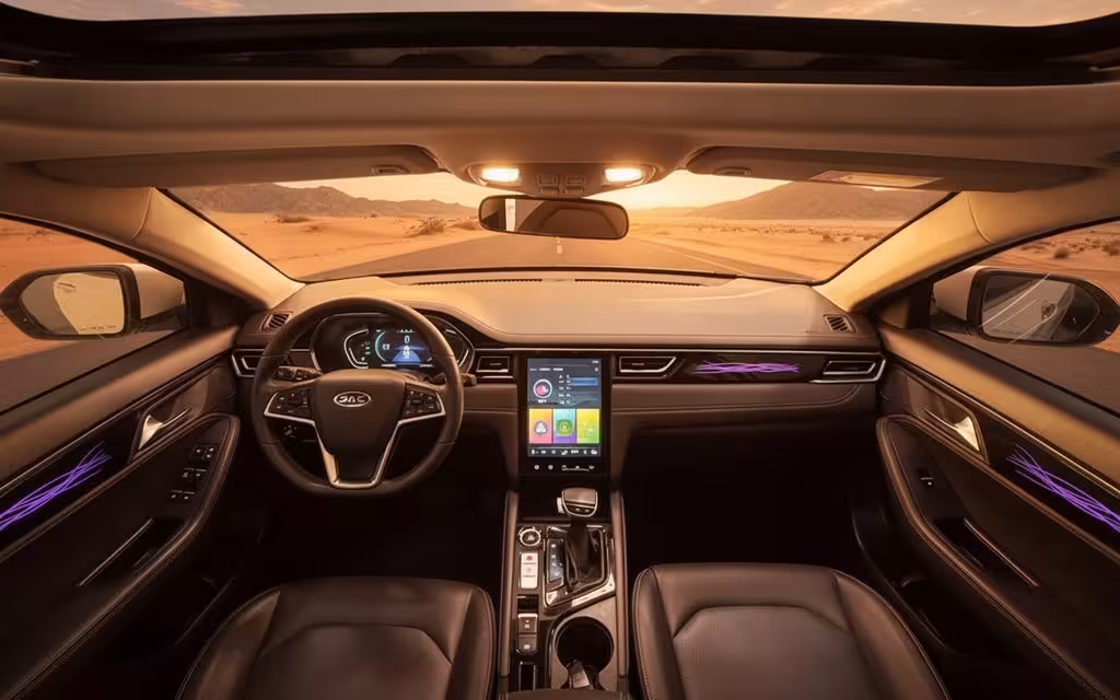 Jac J7 2023 dashboard and infotainment – rental in Dubai