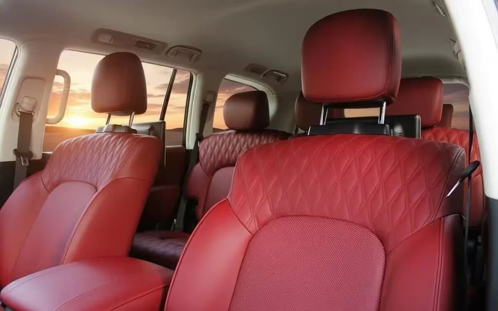 Nissan Patrol 2022 leather seats and cabin – rental in Dubai