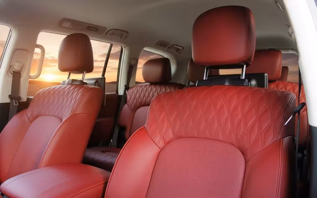 Nissan Patrol 2022 leather seats and cabin – rental in Dubai