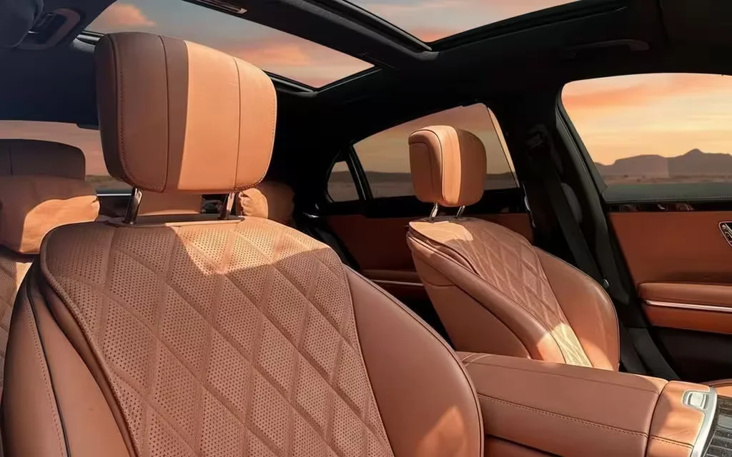 Mercedes S450 2024 leather seats and cabin – rental in Dubai