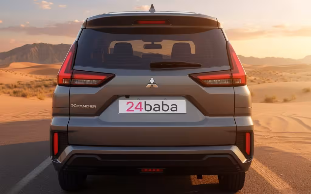 Mitsubishi Xpander 2025 Grey rear view showing taillights – rental in Dubai