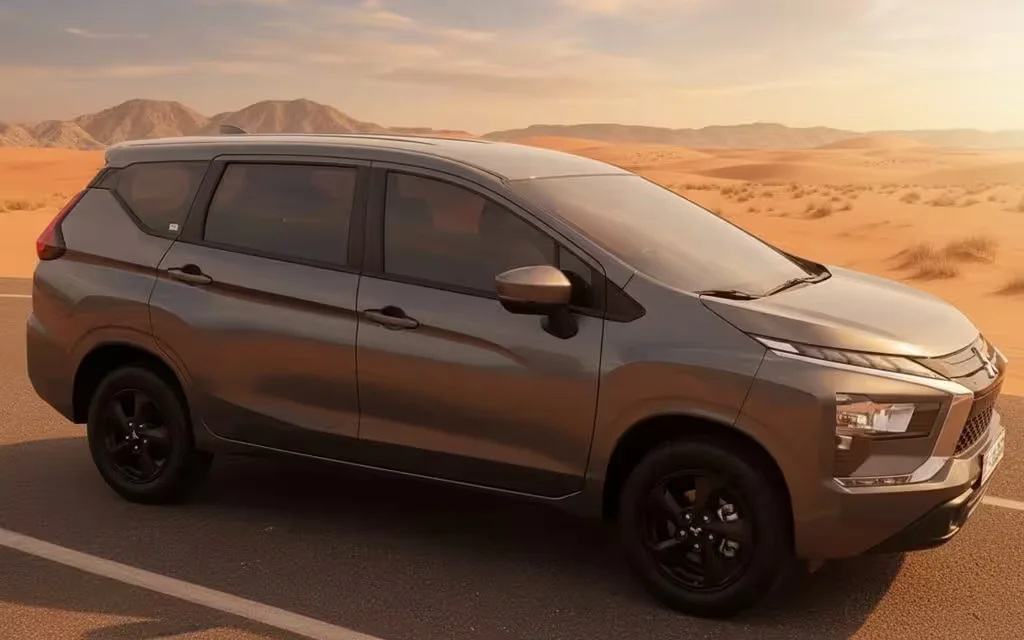 Mitsubishi Xpander 2025 Grey side profile – rental in Dubai