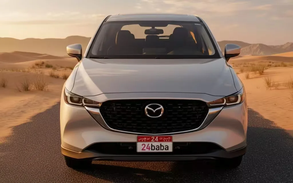 Mazda Cx 5 2025 Beige front view with headlights – rental in Dubai