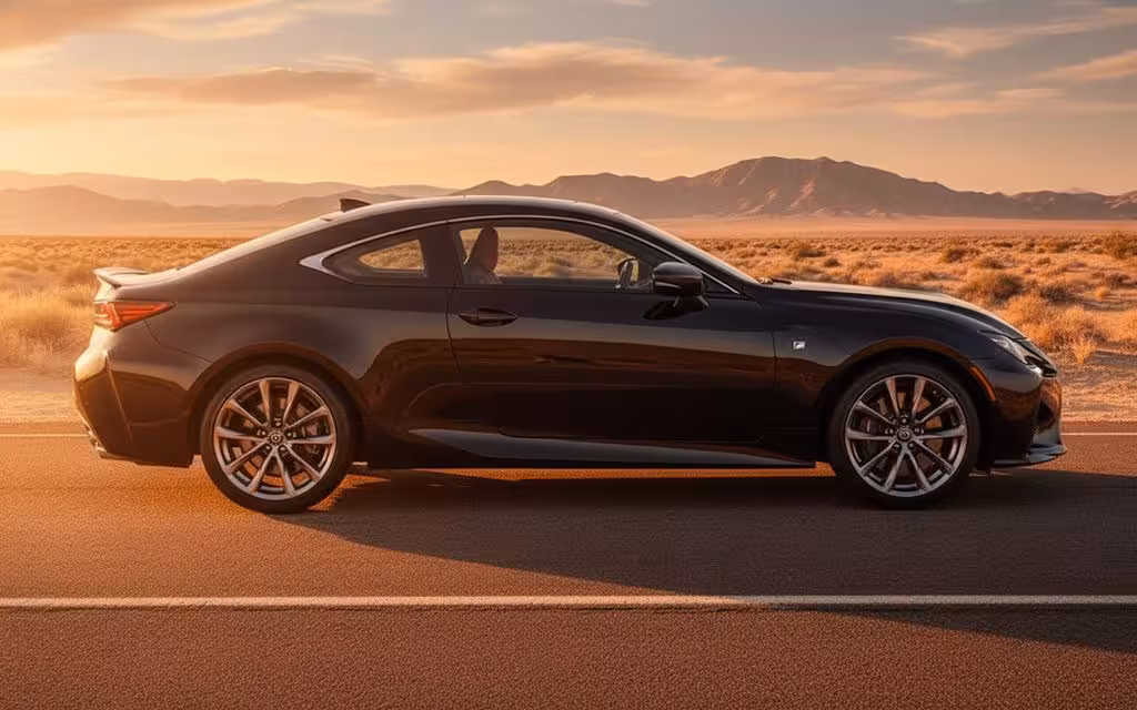 Lexus Rc 2021 Black side profile – rental in Dubai