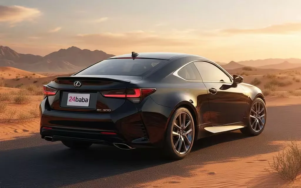 Lexus Rc 2021 Black rear view showing taillights – rental in Dubai