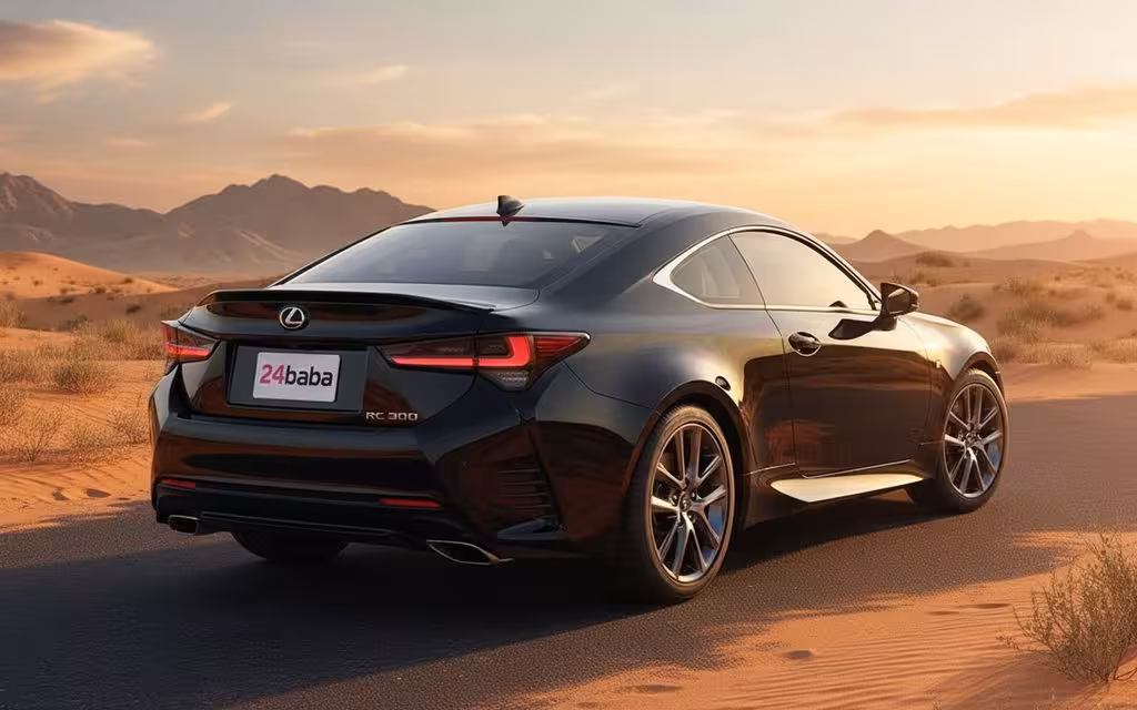 Lexus Rc 2021 Black rear view showing taillights – rental in Dubai