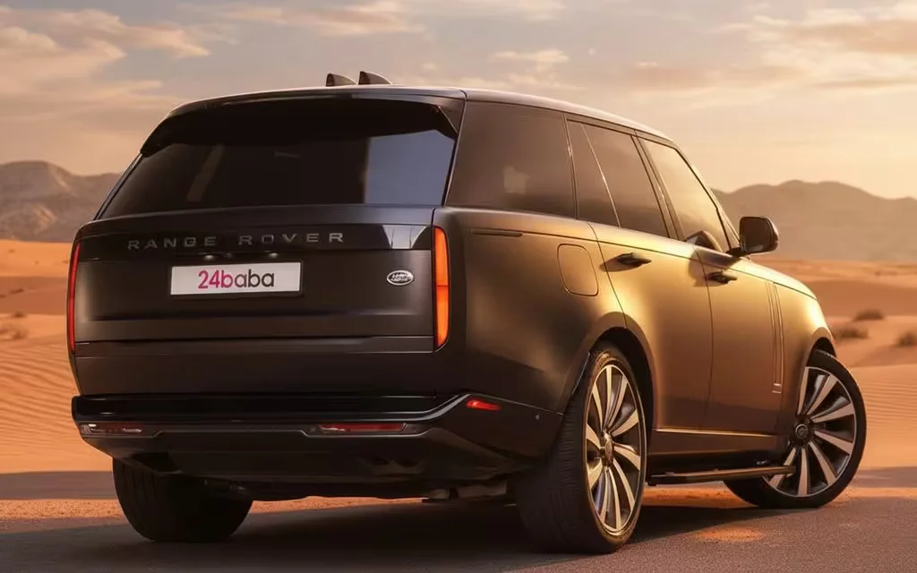 LandRover RangeRoverVogue 2023 Black rear view showing taillights – rental in Dubai