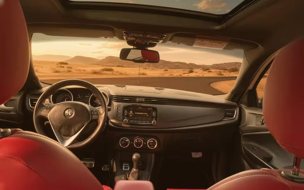 AlfaRomeo Giulietta 2020 dashboard and infotainment – rental in Dubai