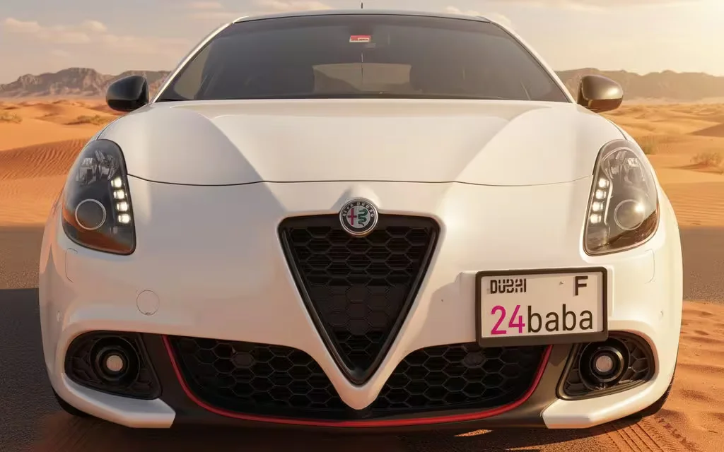 AlfaRomeo Giulietta 2020 White parked outdoor scene – rental in Dubai