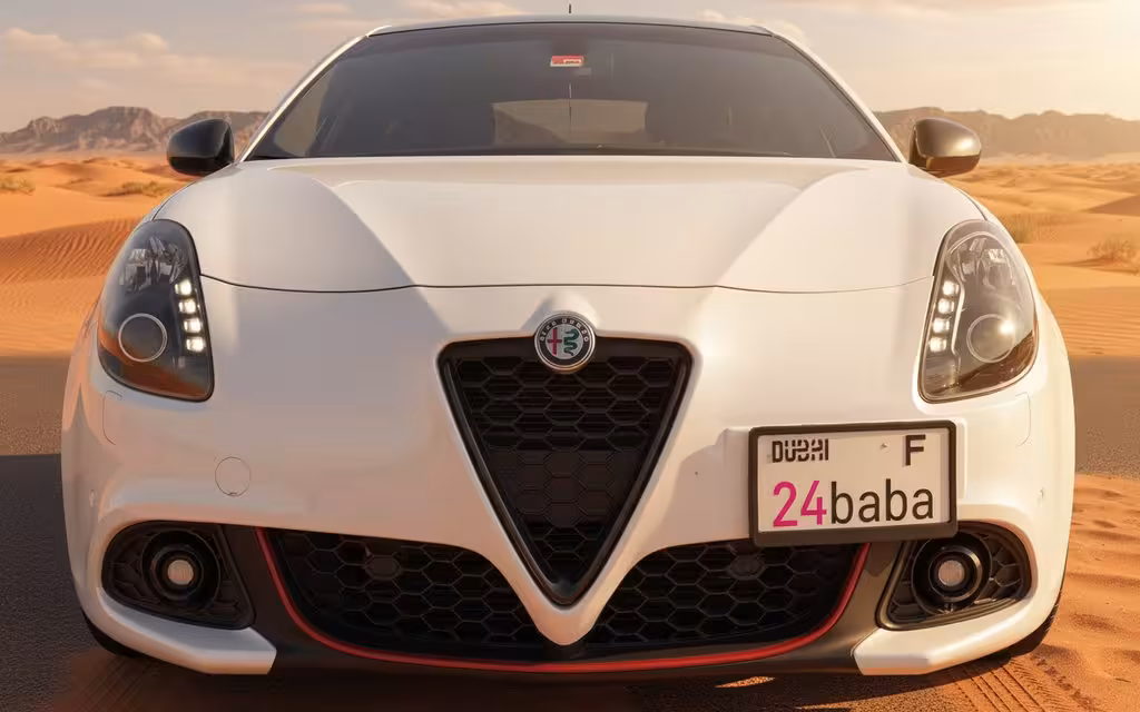 AlfaRomeo Giulietta 2020 White parked outdoor scene – rental in Dubai