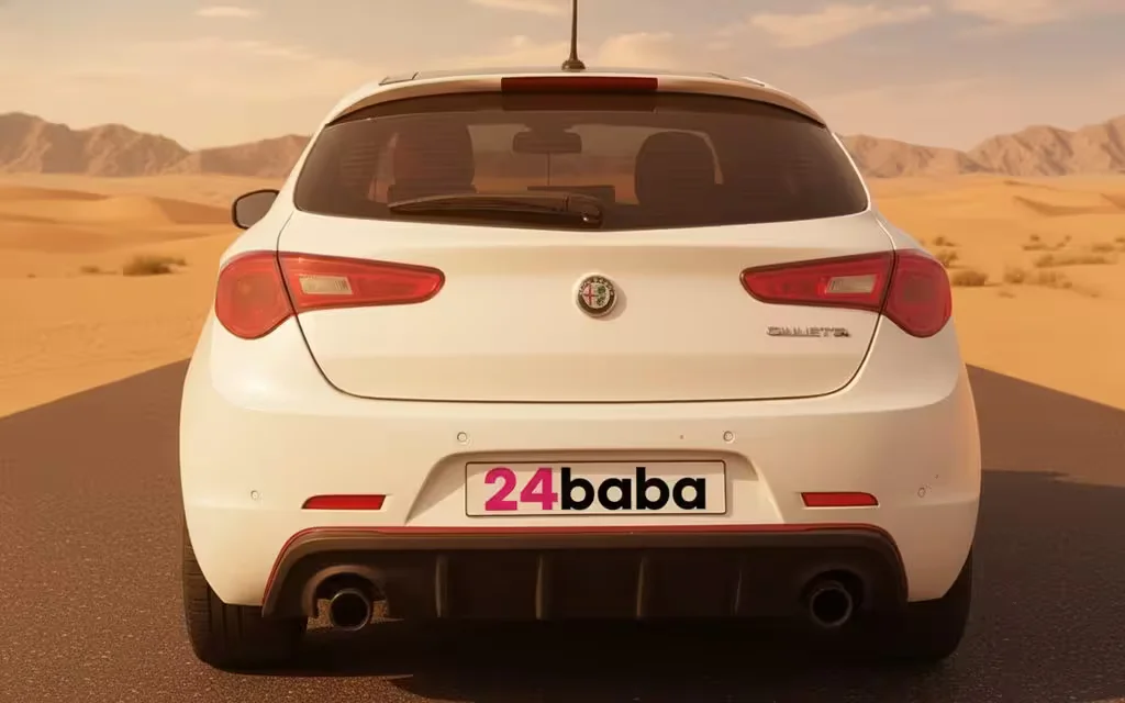 AlfaRomeo Giulietta 2020 White rear view showing taillights – rental in Dubai