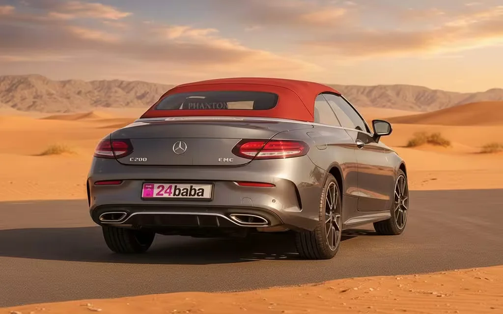 Mercedes C200 2021 Silver rear view showing taillights