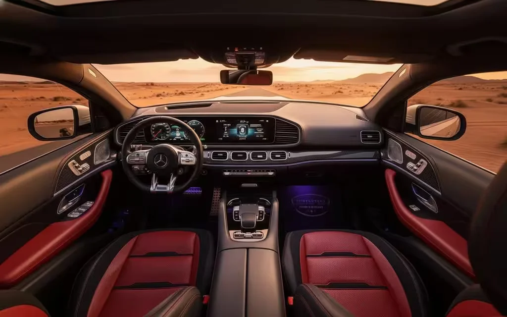 Mercedes Gle53 2021 interior view showing trim – rental in Dubai