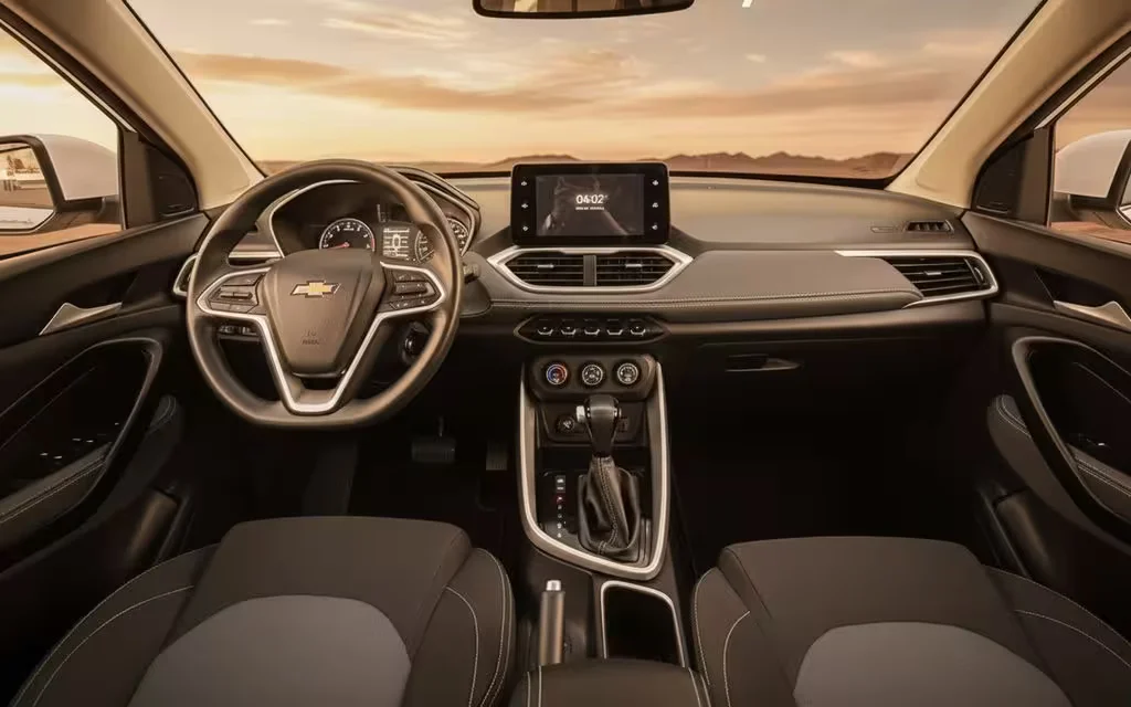 Chevrolet Captiva 2023 dashboard and infotainment – rental in Dubai