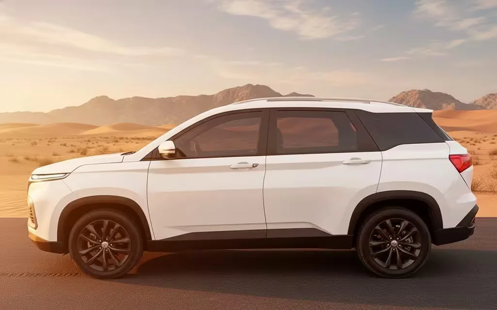 Chevrolet Captiva 2023 White side profile – rental in Dubai