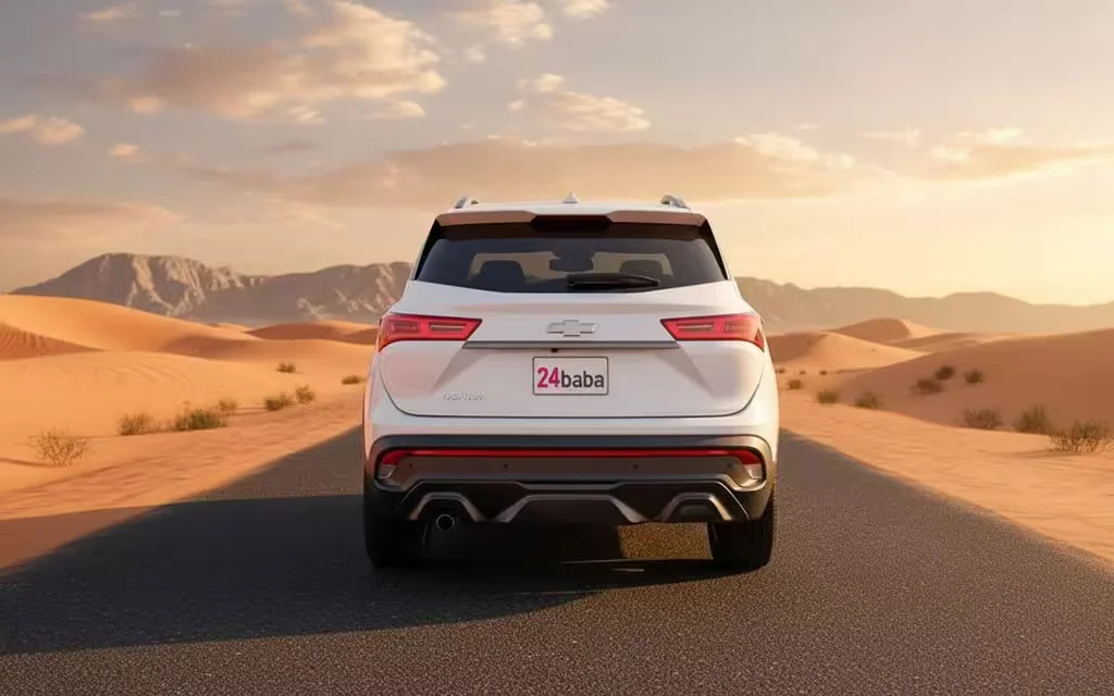 Chevrolet Captiva 2023 White rear view showing taillights – rental in Dubai