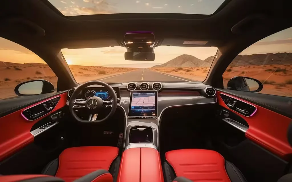 Mercedes Glc300 2025 interior view showing trim