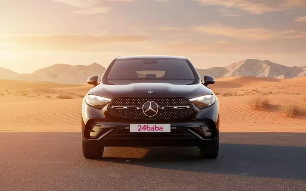 Mercedes Glc300 2025 Black front view with headlights