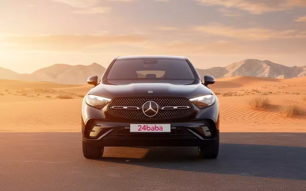 Mercedes Glc300 2025 Black front view with headlights