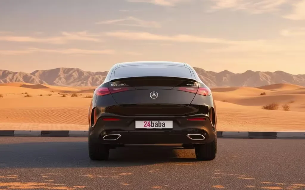 Mercedes Glc300 2025 Black rear view showing taillights