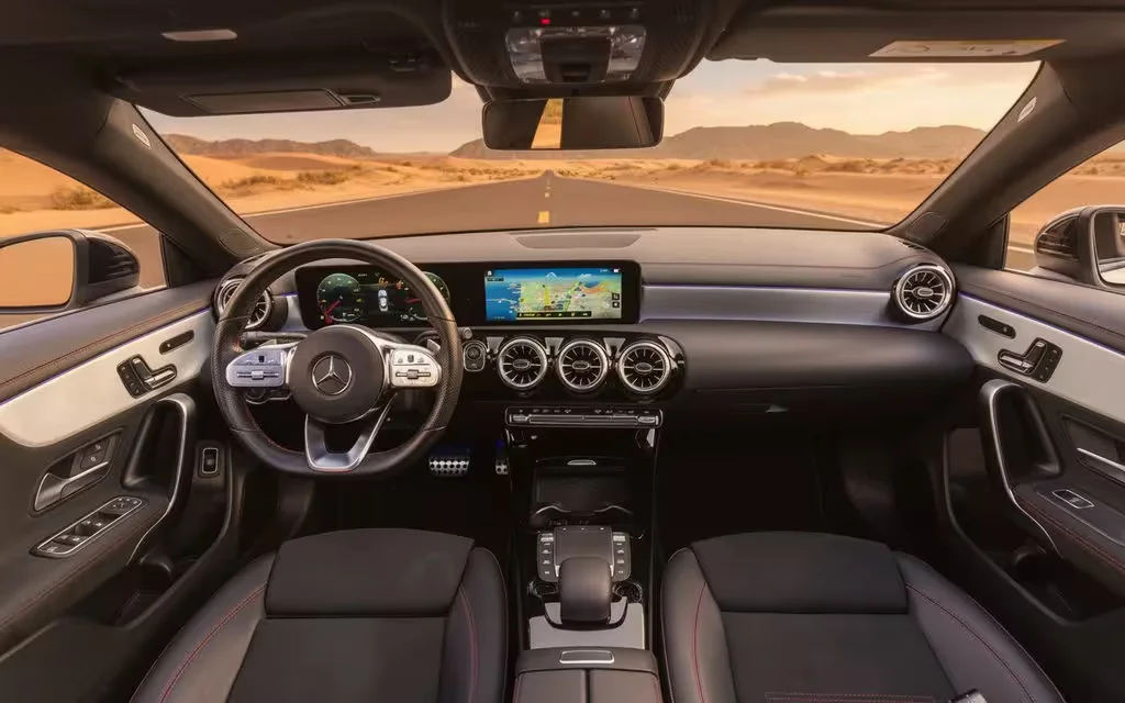 Mercedes Cla250 2023 interior view showing trim