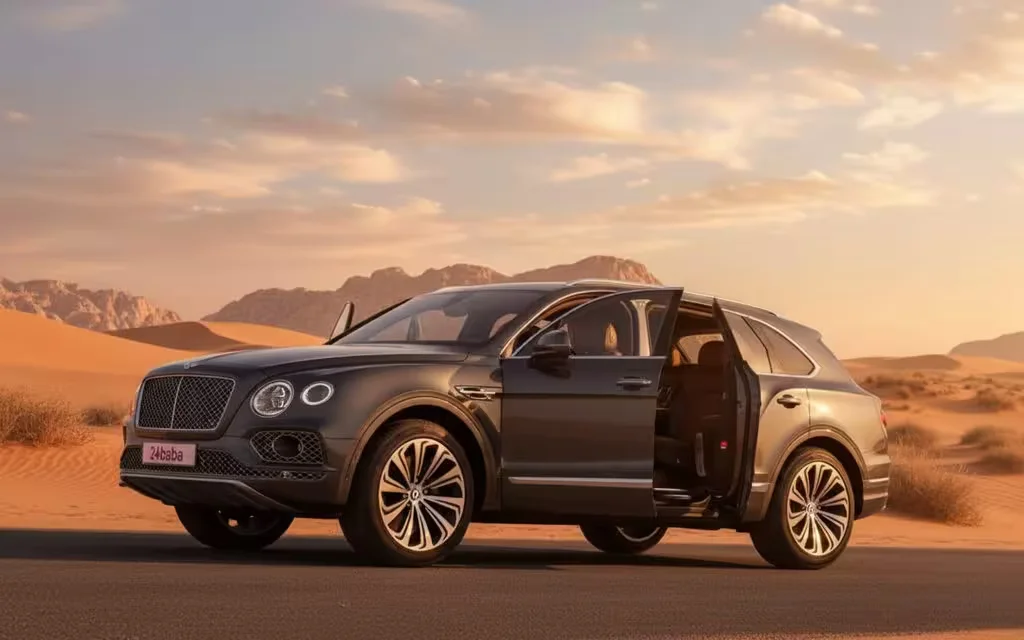 Bentley Bentayga 2021 Black side profile – rental in Dubai