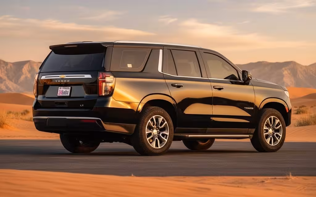 Chevrolet Tahoe 2023 Black side profile – rental in Dubai