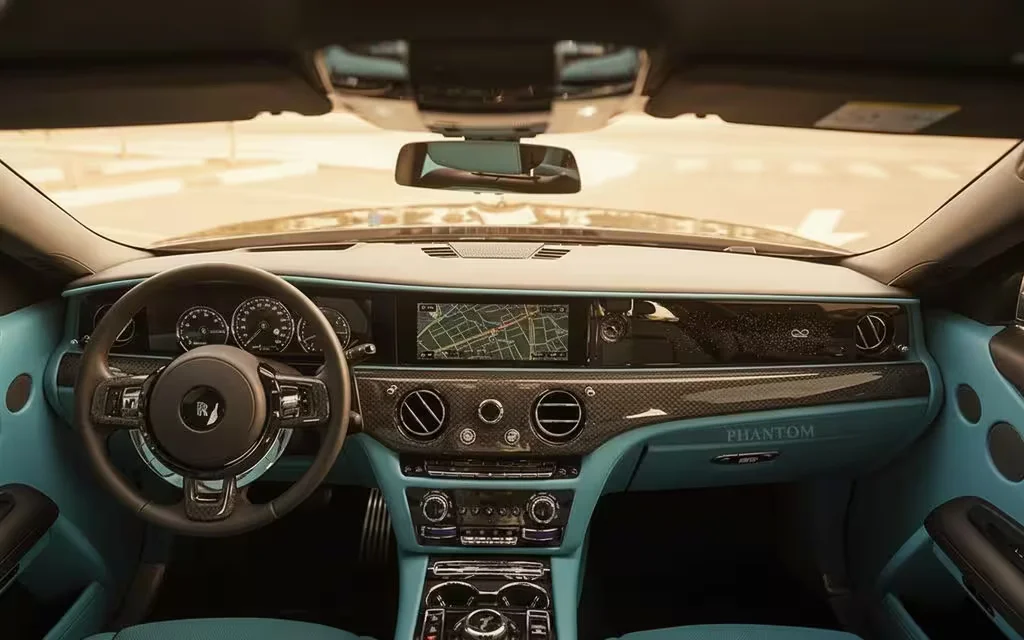 RollsRoyce Ghost 2022 interior view showing trim – rental in Dubai