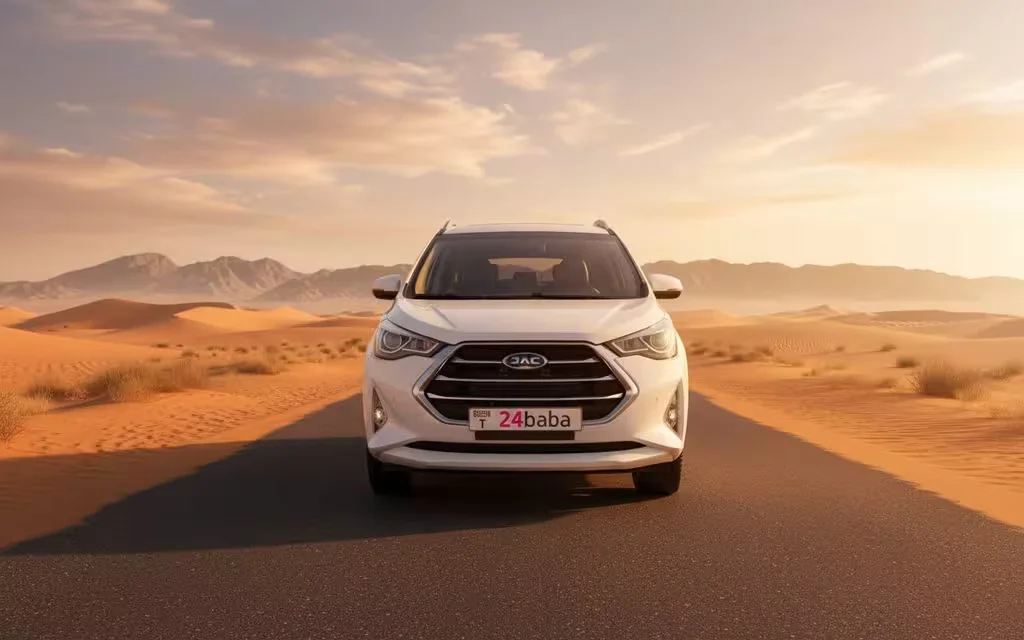 Jac S3 2023 White front view with headlights – rental in Dubai