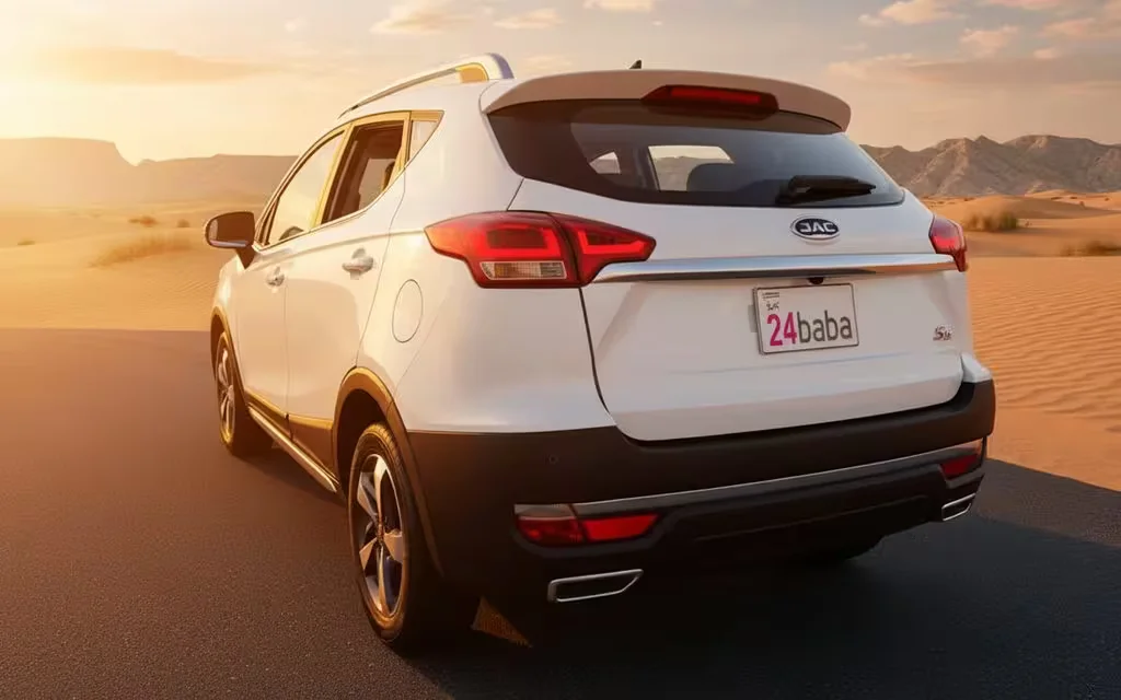 Jac S3 2023 White rear view showing taillights – rental in Dubai