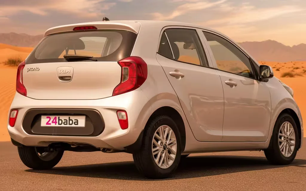 Kia Picanto 2023 Silver rear view showing taillights