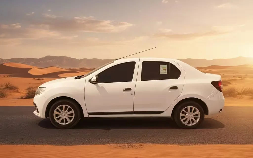 Renault Symbol 2020 White side profile – rental in Dubai