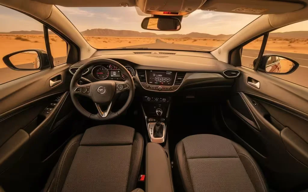Opel Crossland 2023 interior view showing trim – rental in Dubai