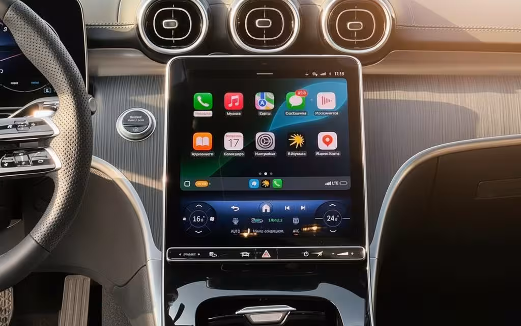 Mercedes C200 2025 interior view showing trim