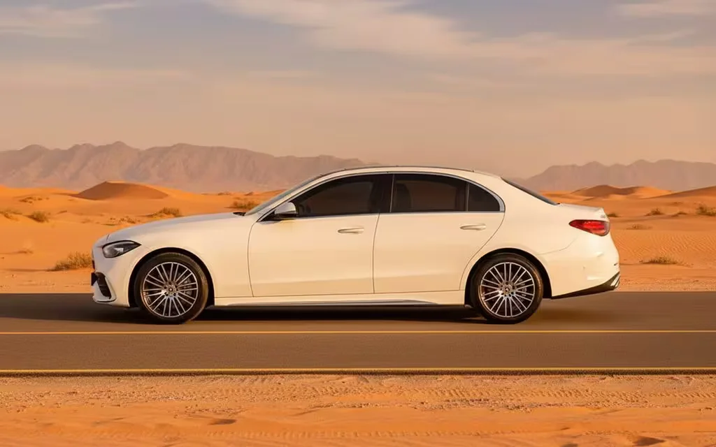 Mercedes C200 2025 White side profile