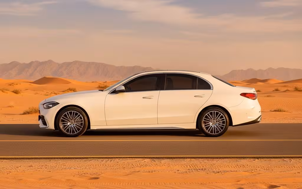Mercedes C200 2025 White side profile