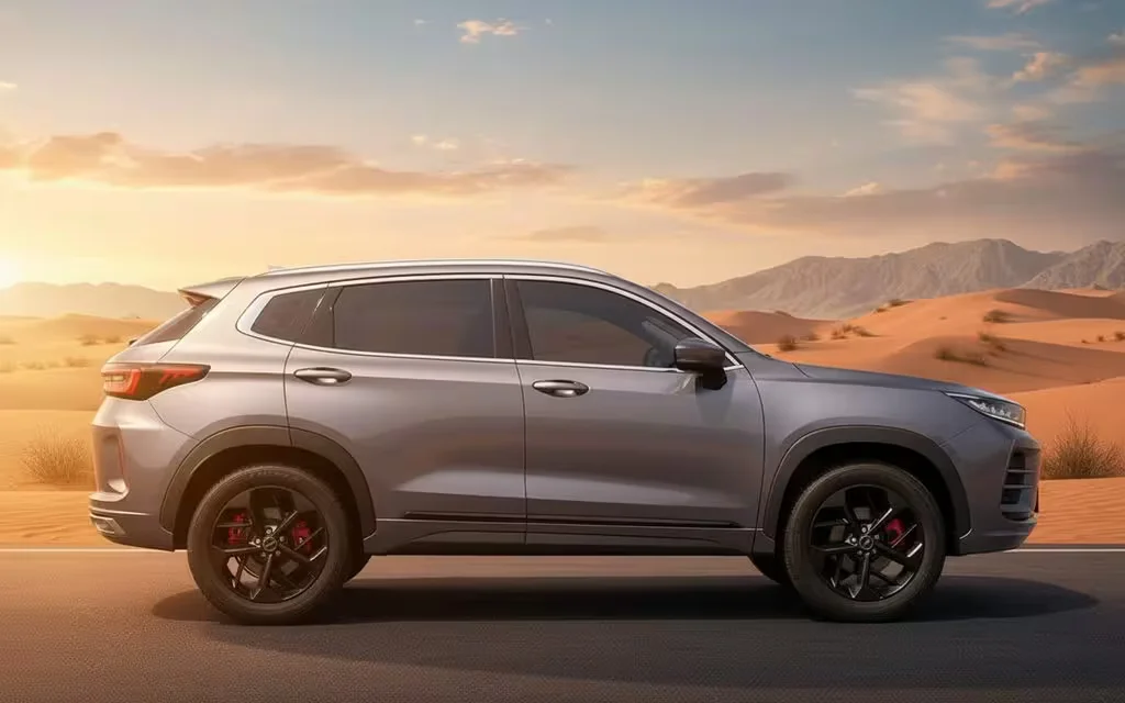 Exeed Lx 2024 Grey side profile – rental in Dubai