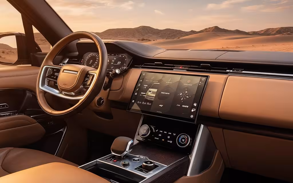 LandRover RangeRoverVogue 2023 interior view showing trim – rental in Dubai