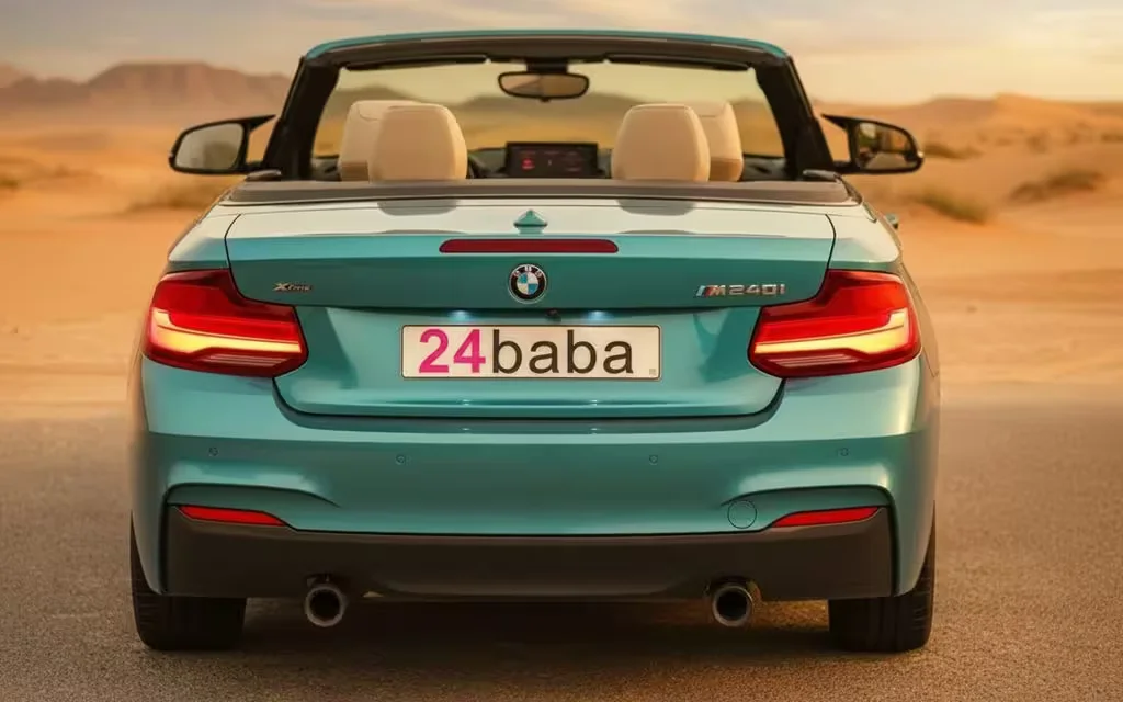 Bmw 240 2021 Blue rear view showing taillights – rental in Dubai